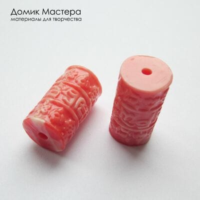 Bu-Akr-000073  - пара бусин, акрил, 23х12х13мм