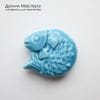 Bu-Ker-000003 - бусина, двусторонняя, керамика, рыбка, рыба, эмаль, 37х31х13мм