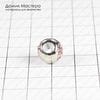 Bu-Met-000189 - бусина, бижутерный сплав, с фианитами, для евробраслетов,  10х11мм