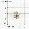 Bu-Met-000190 - бусина, с фианитами, бижутерный сплав, для евробраслетов,  18х11х8мм