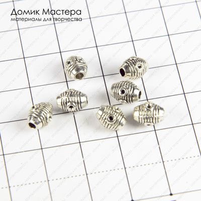 Bu-Met-000191 - бусина, бижутерный сплав, 6х8мм
