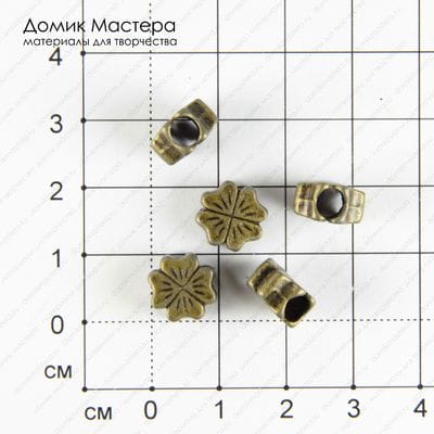 Bu-Met-000194 - бусина, металл, лист клевера, 10х10х5мм (отверстие 4мм)