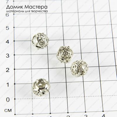 Bu-Met-000195 - бусина, бижутерный сплав, 9х11мм, отверстие 4мм