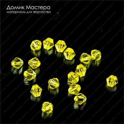 Bu-St-000119 - стекло, бусина, биконус, 4х4мм