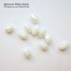 Bu-St-000128 - бусина граненая, стекло, цвет белый, 11х7мм
