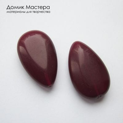Bu-St-000129 - пара бусин, стекло, 35х19х10мм