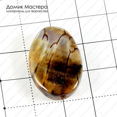K-Bus-000685 - агат тонированный, бусина, 25х18х6мм