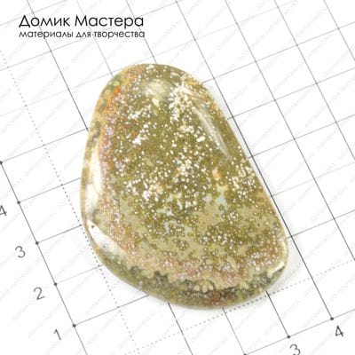 K-K-000484 - яшма океаническая. кабошон, 58х38х4мм
