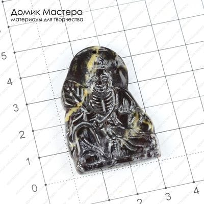 K-Kul-000503 - яшма, резная подвеска, 44х31х6мм