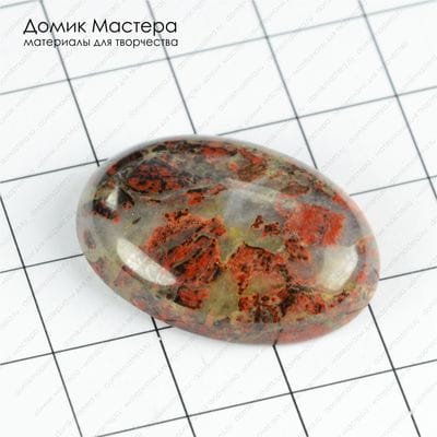 K-K-001383 - яшма брекчиевая, кабошон, 30х22х7мм