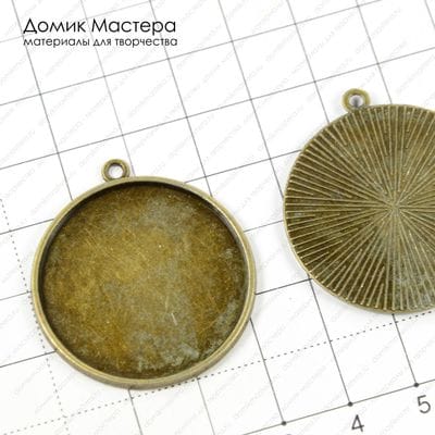 F-Pod-b-000161 - подвеска, под бронзу, 36х33мм, рамка 30мм