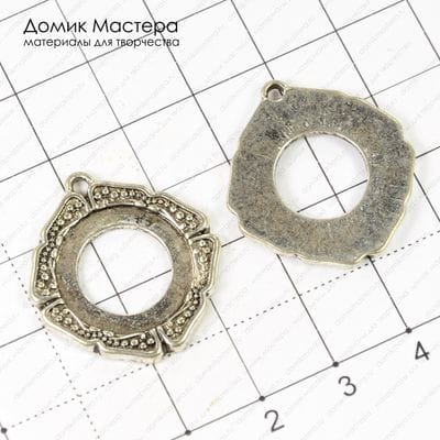 F-Pod-s-000319 - подвеска, под серебро, 27х24мм, рамка 16мм