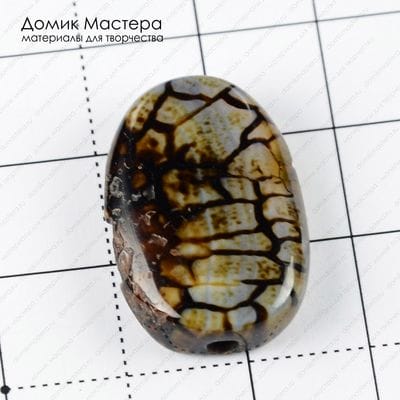 K-Bus-000766 - агат тонированный, бусина, 24х17х6мм