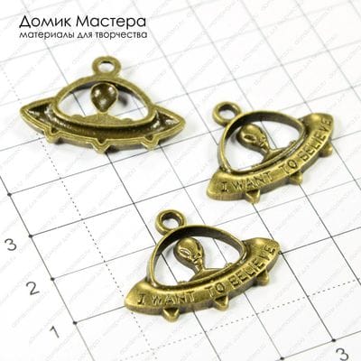 F-Pod-b-000110 - подвеска, под бронзу, 31х23мм