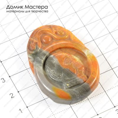 K-Kul-000285 - подвеска резная, агат, 47х35х9мм
