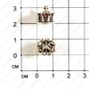 Bu-Met-000088 - Бусина - корона - розовые стразы - под старинное серебро