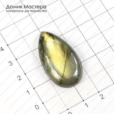 K-K-000698 - спектролит, кабошон, 37х21х5мм