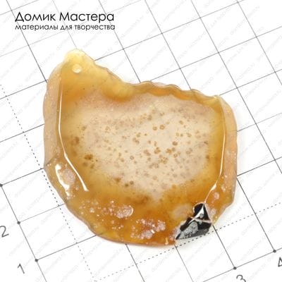 K-Kul-000407 - агат, срез, подвеска, 53х45х6мм