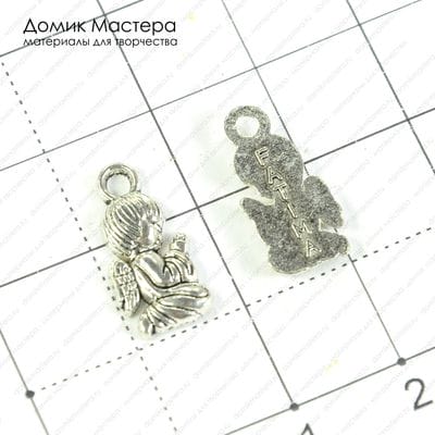 F-Pod-s-000338 - подвеска. ангел, под серебро, 16х7мм