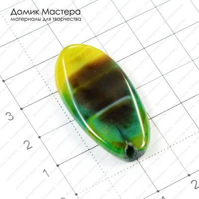 K-Bus-000444 - агат, бусина, тонирован, 39х20х5мм