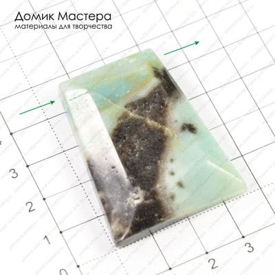 K-Bus-000431 - амазонит, бусина, 45х36х5мм