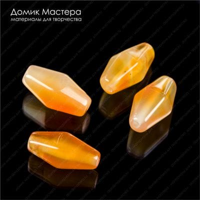 K-Bus-000816 - комплект бусин, агат, сердолик,  биконус, 16х9мм