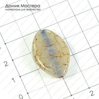 K-Bus-000509 - агат, бусина, тонирован, 30х19х6мм