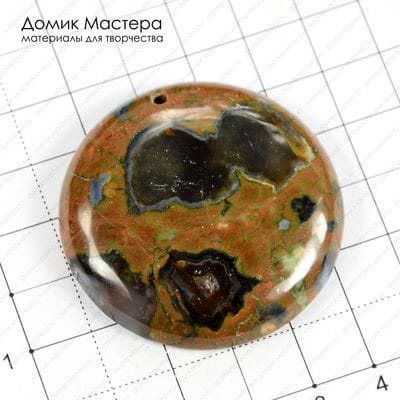 K-Kul-000451 - яшма с агатом, подвеска, 45х8мм