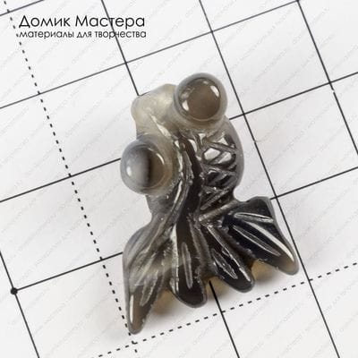 K-Kul-000682 - агат, тонирован, подвеска резная, рыбка, 25х20х9мм
