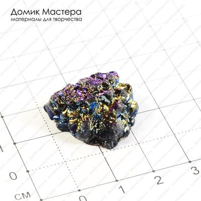 K-K-000751 - кварц, друза, титановое напыление, 25х22х11мм