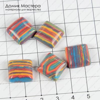 K-K-001306 - ювелирный пластик, комплект кабошонов, 16х16х6мм