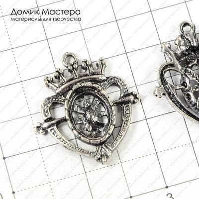 F-Pod-s-000323 - подвеска, под серебро, 34х30мм, рамка 16х11мм
