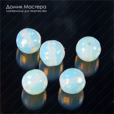 Bu-St-000085 - опалит, опаловое стекло, бусины, обтекаемая огранка, 8мм