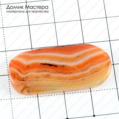 K-Bus-000713 - агат тонированный, бусина, 40х19х7мм