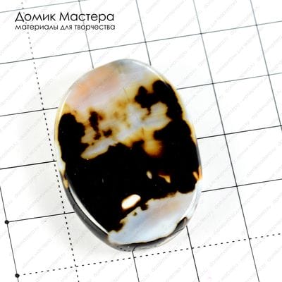 K-Bus-000673 - агат тонированный, бусина, 35х24х5мм
