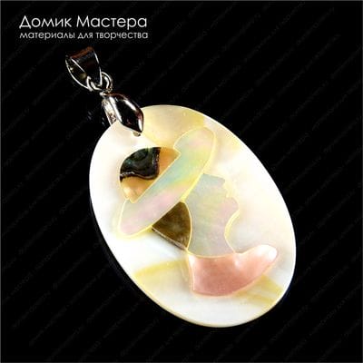 K-Kul-000586 - перламутр, подвеска, 35х25х2.5мм