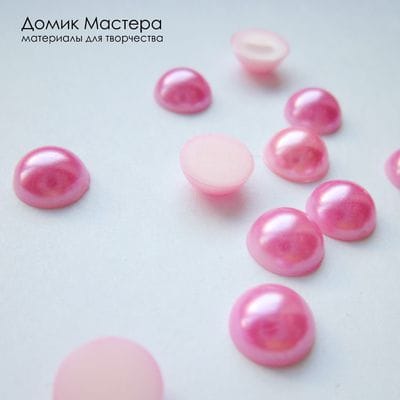 Dek-Akr-000041 - полубусина, акрил, цвет розовый, 8мм