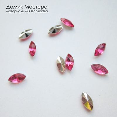 Dek-Akr-000045 - набор акриловых кристаллов, цвет малиновый, 7х3мм