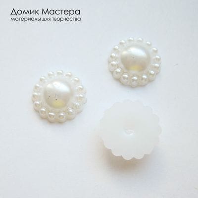 Dek-Akr-000048 - декоративный элемент акриловый, цвет белый, d=13мм