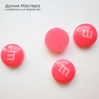 Dek-Akr-000062  - декоративный элемент, кабошон, цвет малиновый, 14мм