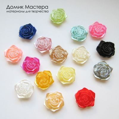 Dek-Akr-000067 - декоративный элемент, акрил, роза, d=18мм