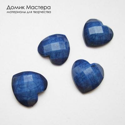 Dek-Akr-000070 - акриловый декоративный элемент, граненый, цвет синий, 12х11мм