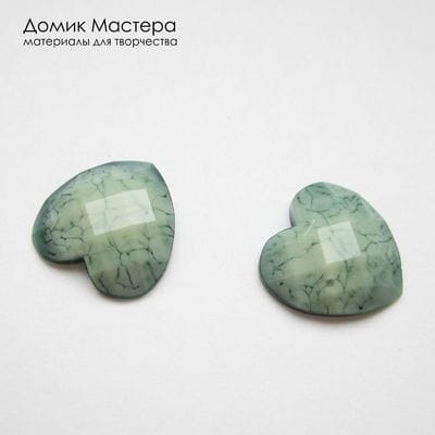 Dek-Akr-000071 - акриловый декоративный элемент, граненый, цвет серо-зеленый, 12х11мм