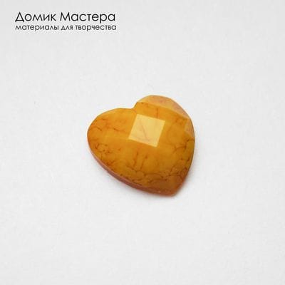 Dek-Akr-000072 - акриловый декоративный элемент, граненый, цвет желто-оранжевый, 12х11мм