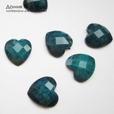 Dek-Akr-000073 - акриловый декоративный элемент, граненый, цвет морской волны, 12х11мм