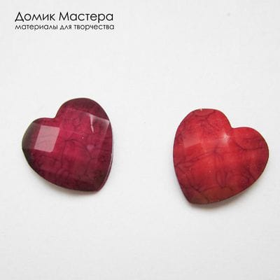 Dek-Akr-000075 - акриловый декоративный элемент, граненый, цвет красно-бардовый, 12х11мм