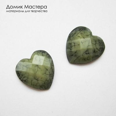 Dek-Akr-000076 - акриловый декоративный элемент, граненый, цвет буро-зеленый, 12х11мм
