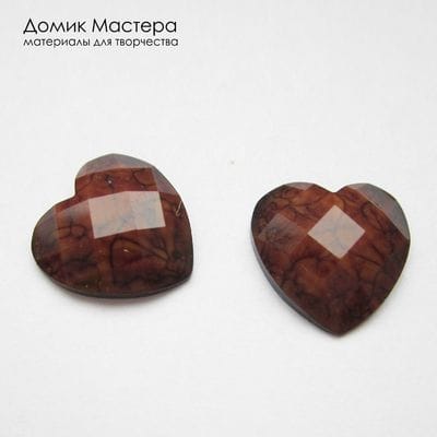 Dek-Akr-000077 - акриловый декоративный элемент, граненый, цвет красно-коричневый, 12х11мм