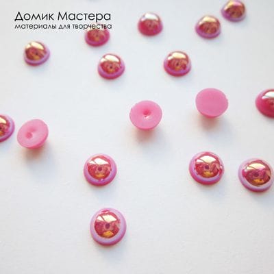 Dek-Akr-000104  - полубусина, акрил, АВ покрытие, 5мм