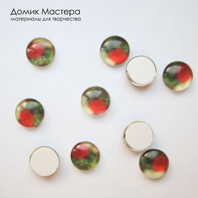 Dek-Stkl-000001 - кабошон на бумажной подложке, стекло, 10мм